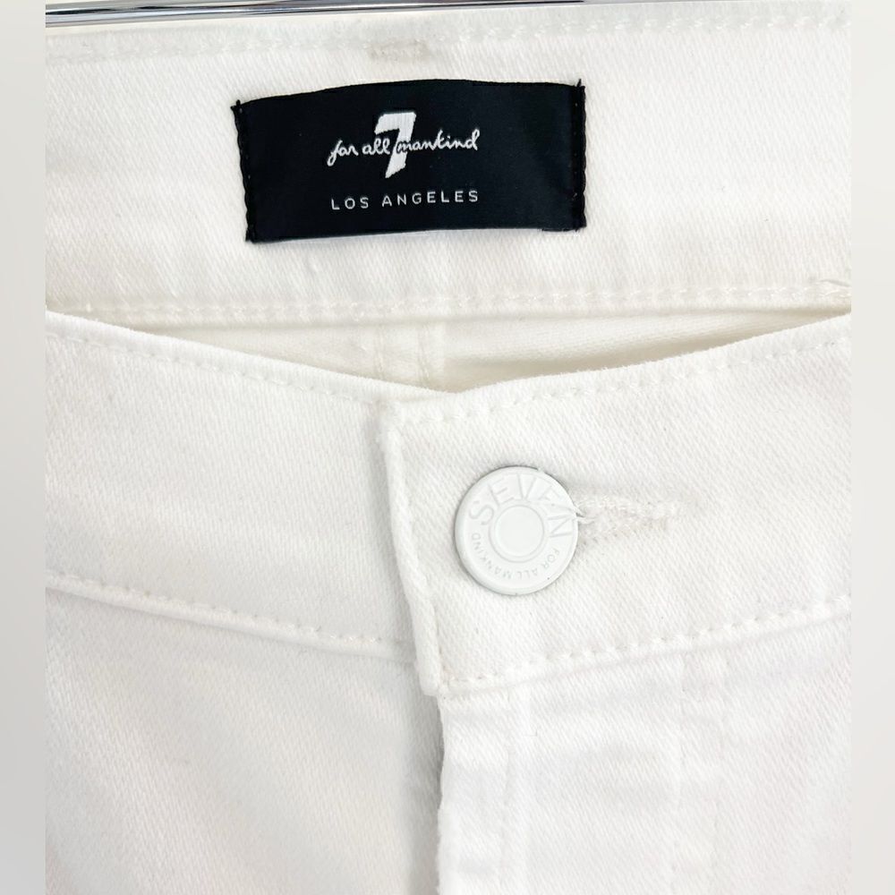 7 For All Mankind Josefina Feminine Distressed Boyfriend Jeans White NWT 28 - Picture 6 of 12